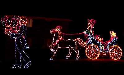 Man with gifts and carriage