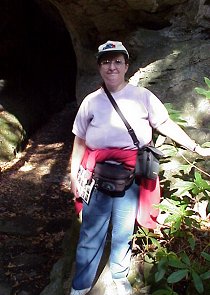 Linda in a grotto