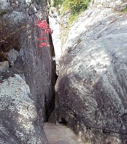 Crevice into the rock